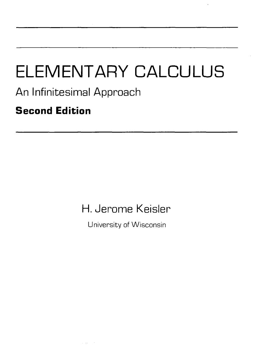 Elementary Calculus. An Infinitesimal Approach