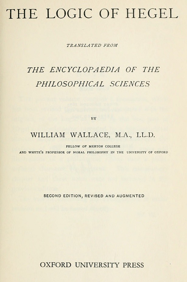 Georg Wilhelm Friedrich Hegel: The Science of Logic